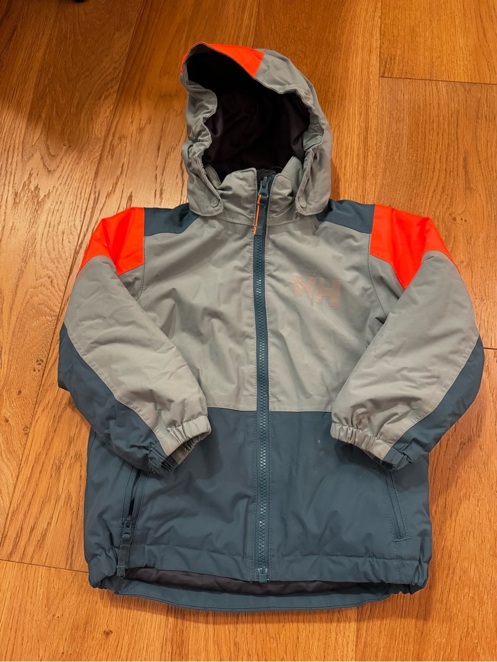 Helly Hansen Kids Ski/Snow Hooded Jacket in Blue with Orange Accents
